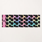 Zwarte polka dot Gradiënt regenboog op maat Monogr Yogamat (Voorkant (horizontaal))