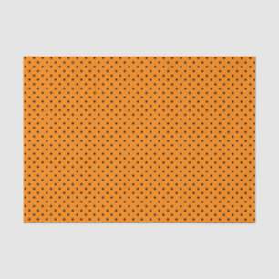 ZWARTE POLKA DOT OP ORANJE weefselpapier Tissuepapier
