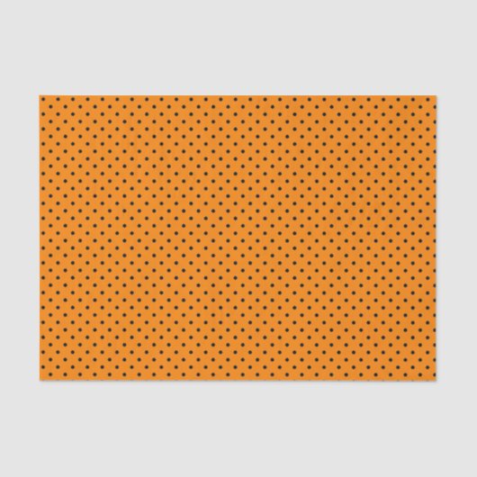 ZWARTE POLKA DOT OP ORANJE weefselpapier Tissuepapier (Voorkant)