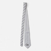 Zwarte Polka Dot Screen Circles Patroon op Grijs Stropdas (Achterkant)