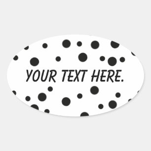 Zwarte Polka Dots Diverse Maten Jouw tekst Sticker