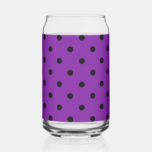 Zwarte Polka Dots op Violet Paarse Blikvorm Glas
