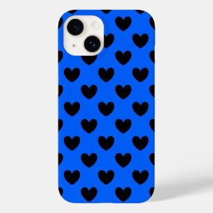 Zwarte polka harten blauw Case-Mate iPhone 14 hoesje