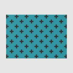 Zwarte polka kruist blauwgroen tissuepapier