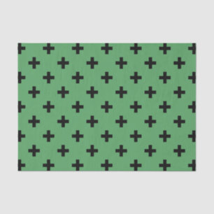 Zwarte polka kruist groen tissuepapier