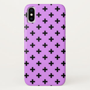 Zwarte polka kruist lila iPhone x hoesje