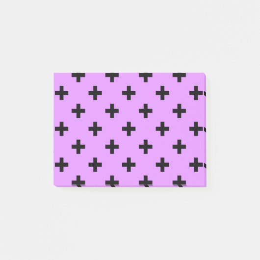 Zwarte polka kruist lila post-it® notes (Voorkant)