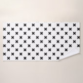 Zwarte polka kruist wit badhanddoek (Badhanddoek)