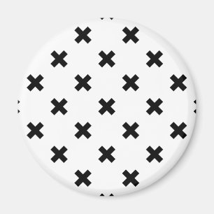 Zwarte polka kruist wit magneet