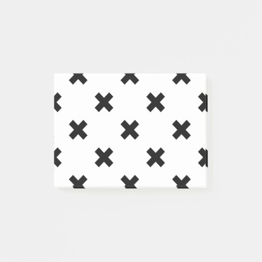 Zwarte polka kruist wit post-it® notes (Voorkant)