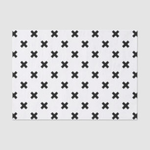 Zwarte polka kruist wit tissuepapier