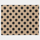 Zwarte polka-punten op beige fleece deken (Voorkant (Horizontaal))