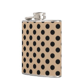 Zwarte polka-punten op beige heupfles (Links)