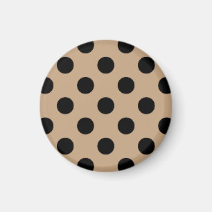 Zwarte polka-punten op beige magneet