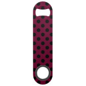 Zwarte polka-stippen op Bourgogne Speed Flessenopener (Achterkant)
