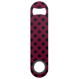 Zwarte polka-stippen op Bourgogne Speed Flessenopener