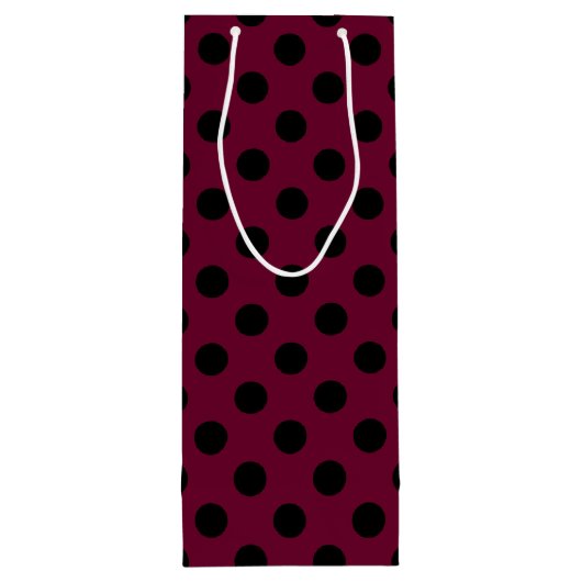 Zwarte polka-stippen op Bourgogne Wijn Cadeautas (Achterkant)