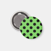 Zwarte polka-stippen op kalkgroen magneet (Voorkant / Achterkant)