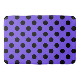 Zwarte polka stippen op periwinkle badmat