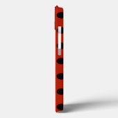 Zwarte polka-stippen op rode Hoesje-Mate iPhone ca Case-Mate iPhone Case (Achterkant / Links)