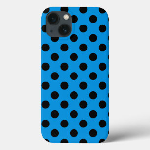 Zwarte polka stippen op sky blue Hoesje-Mate iPhon iPhone 13 Hoesje
