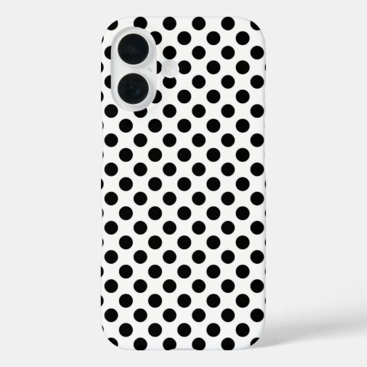 Zwarte polka stippen op wit Case-Mate iPhone case (Achterkant)