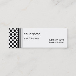 Zwarte polka stippen op wit visitekaartje sjabloon