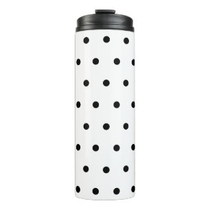 Zwarte polka stippen wit thermosbeker