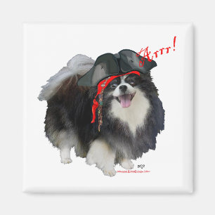 Zwarte Pomeranian Piraat - Arrr! Magneet