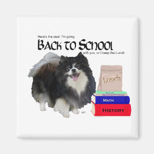 Zwarte Pomeranian Terug naar School Magneet