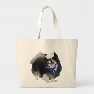 Zwarte Pomeranian Zeiler Grote Tote Bag