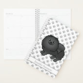 Zwarte Pommeren Cute Cartoon Dog & Custom Text Planner (Display)
