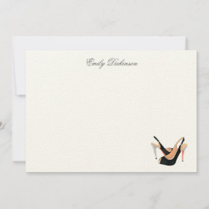 Zwarte pompen, persoonlijke notitiekaarten notitiekaartje