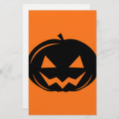 Zwarte pompoen briefpapier (Voorkant / Achterkant)