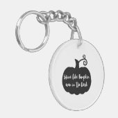 Zwarte Pompoen Halloween Sleutelhanger (Voorkant Links)