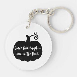 Zwarte Pompoen Halloween Sleutelhanger