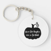 Zwarte Pompoen Halloween Sleutelhanger (Voorkant)