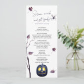 Zwarte Pompoen & Spin Halloween Herfst Elegant Menu (Staand voorkant)