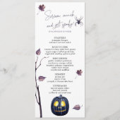 Zwarte Pompoen & Spin Herfst Elegant Halloween Menu (Voorkant)