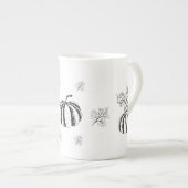 Zwarte pompoen voor Halloween Porselein Kop (Voorkant rechts)