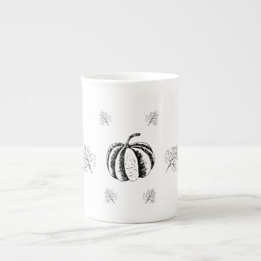 Zwarte pompoen voor Halloween Porselein Kop (Voorkant)