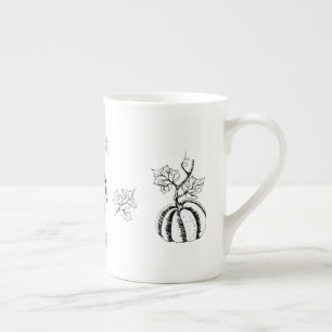 Zwarte pompoen voor Halloween Porselein Kop