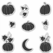 Zwarte pompoen voor Halloween Sticker (Voorkant)