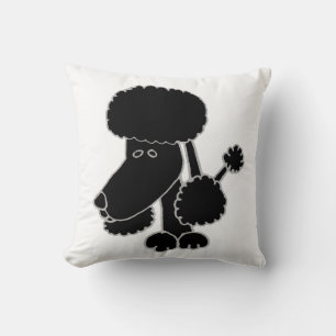 Zwarte Poodle Gezicht Mopshond Ontwerp Kussen