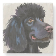 Zwarte Poodle | Honden Watercolor Huisdier Schilde