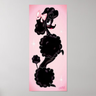 ZWARTE POODLE SITTING POSTER
