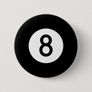 Zwarte Pool LL nummer acht biljart snooker acht Ronde Button 5,7 Cm
