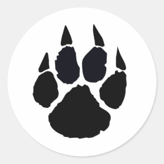 Zwarte poot ronde sticker