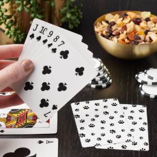 Zwarte Pootafdrukken Pokerkaarten