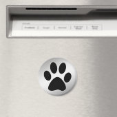 ZWARTE POOTPRINT OP ZILVER MAGNEET (Insitu (Vaatwasser))